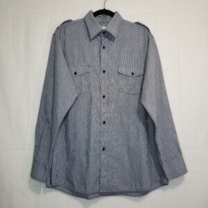 Reputation 92 button down shirt black white size XL mini houndstooth long sleeve